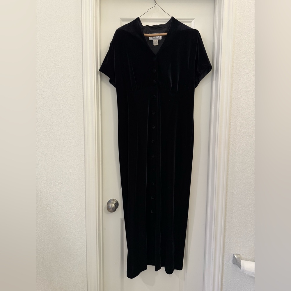 Vintage RJ Stevens black suede dress